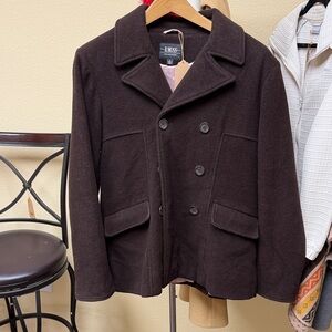 Tailor B. Moss women’s Dark Brown Double-Breasted Wool Peacoat